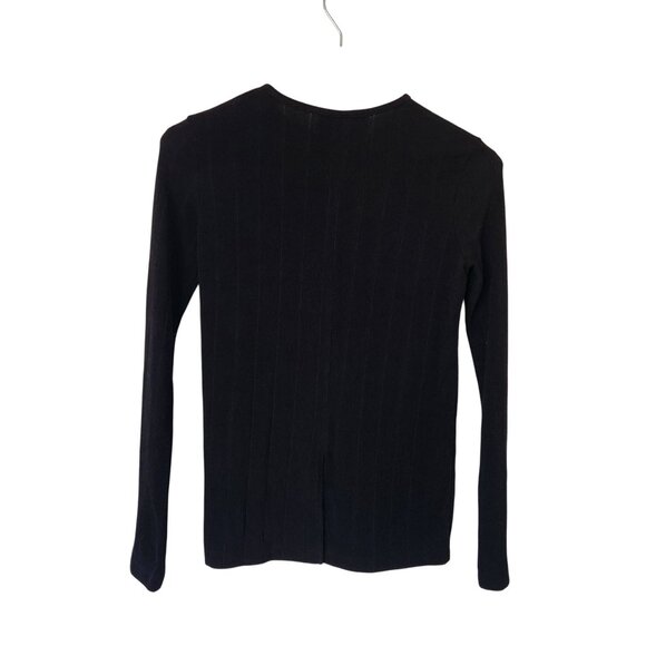 Stylenanda  Black Ribbed Long Sleeve Top Soft Comfy Cozy Korean Layer Minimalist - Picture 3 of 9